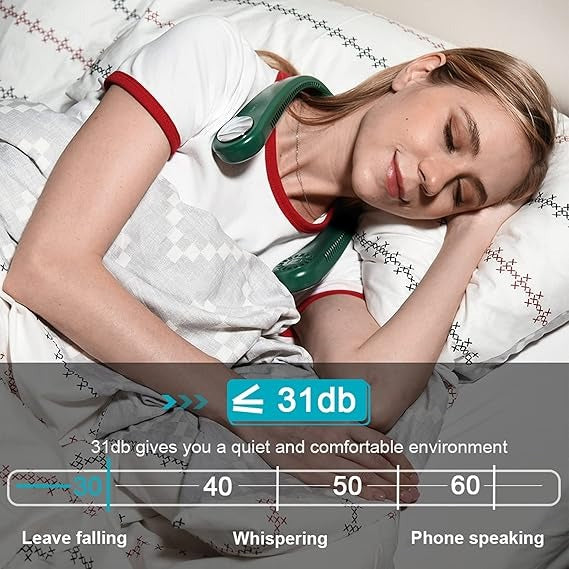 Wearable Neck Fan – Bladeless, USB Rechargeable with 3 Speeds, 360° Cooling for Home, Office, and Outdoors