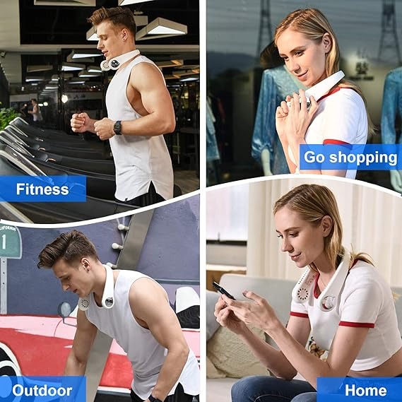 Wearable Neck Fan – Bladeless, USB Rechargeable with 3 Speeds, 360° Cooling for Home, Office, and Outdoors