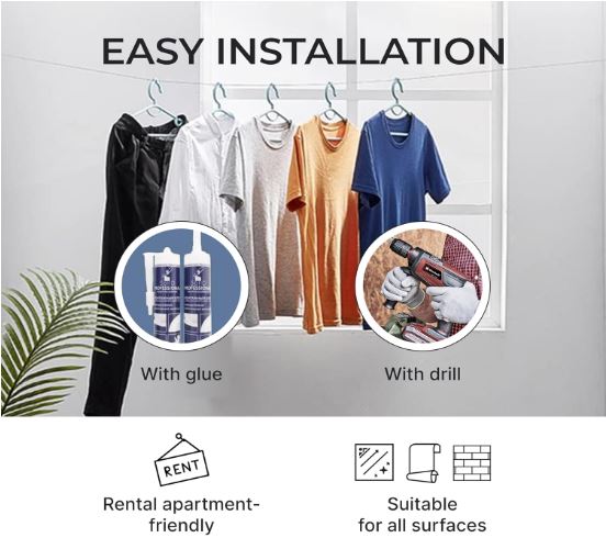 Telescopic Clothesline Clothes Drying Rope