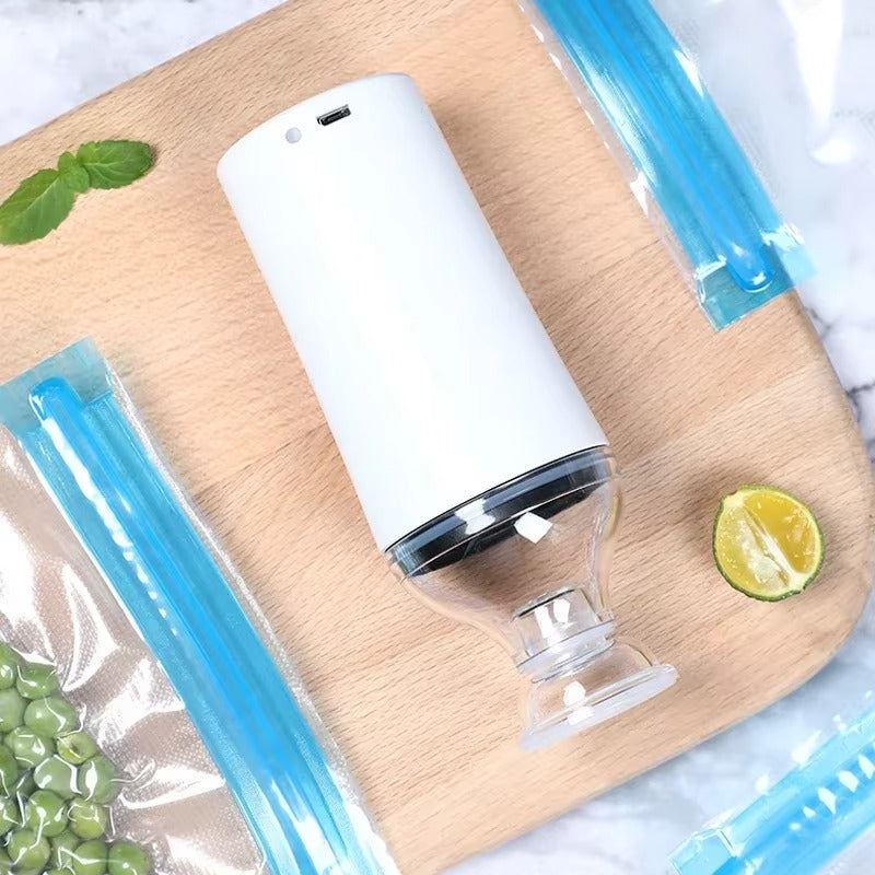 مجموعة أكياس تفريغ الهواء القابلة لإعادة الاستخدام مع مضخة إغلاق USB - خالية من مادة BPA وجاهزة للطهي باستخدام تقنية Sous Vide