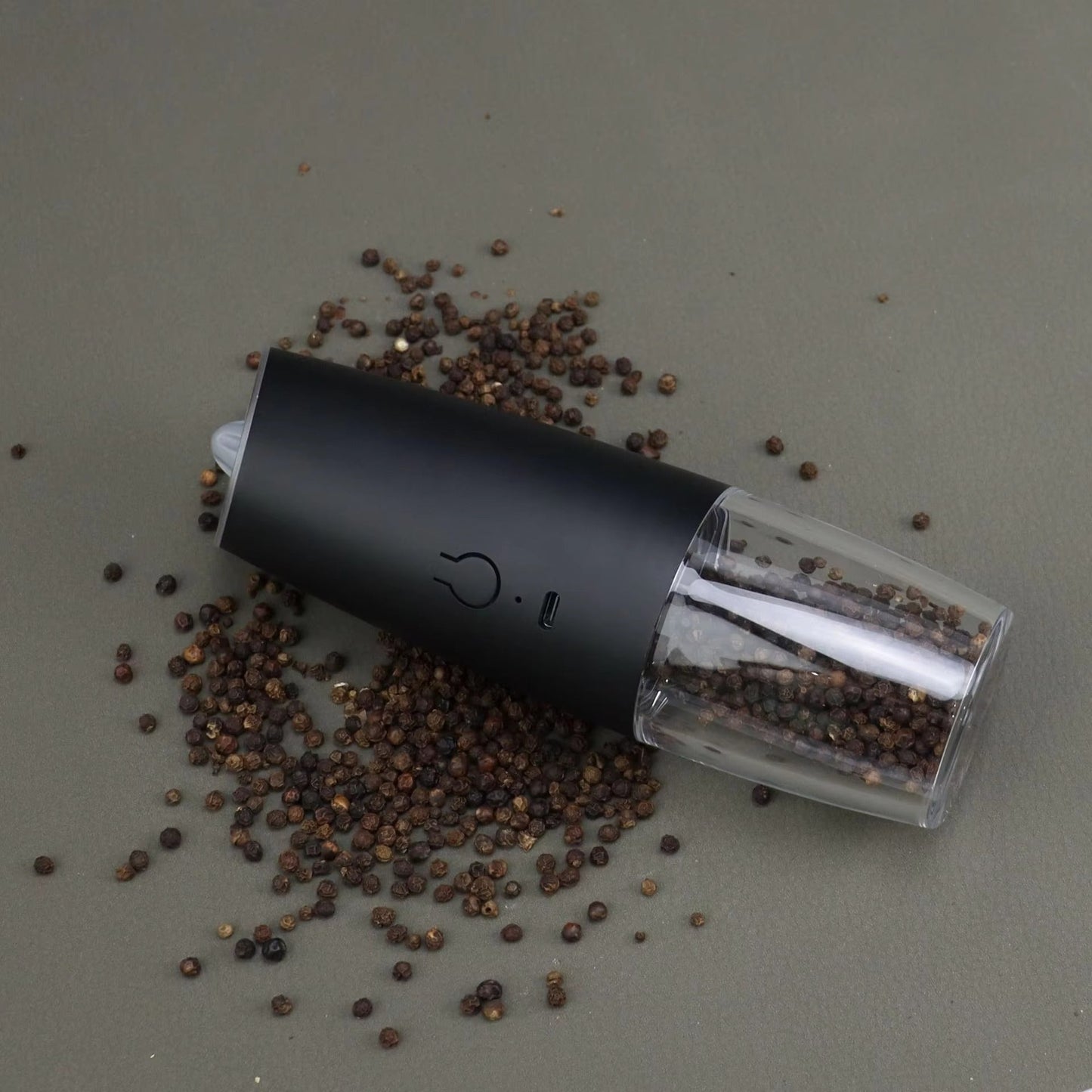 طقم مطحنة فلفل كهربائية من قطعتين - مطحنة ملح وفلفل قابلة للشحن عبر USB | درجة خشونة قابلة للتعديل مع إضاءة LED | أدوات مطبخ