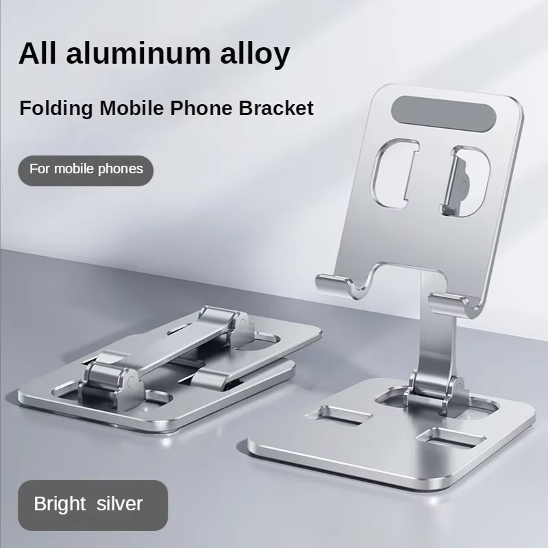 Foldable Aluminum Phone Stand – Adjustable & Sturdy for Desk
