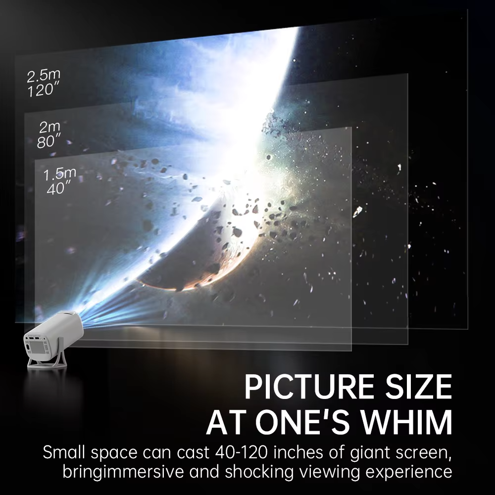 جهاز عرض صغير HONGTOP S40 يعمل بنظام Android 11 - يدعم 4K و1080P، وشبكة WiFi 2.4G/5G، وBT5.0، وجهاز عرض سينمائي منزلي محمول