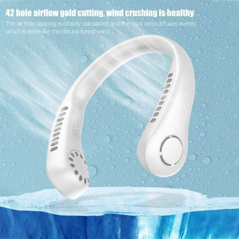 Wearable Neck Fan – Bladeless, USB Rechargeable with 3 Speeds, 360° Cooling for Home, Office, and Outdoors
