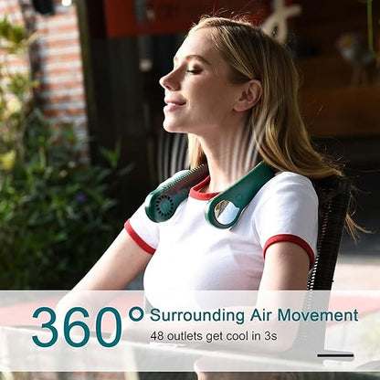 Wearable Neck Fan – Bladeless, USB Rechargeable with 3 Speeds, 360° Cooling for Home, Office, and Outdoors
