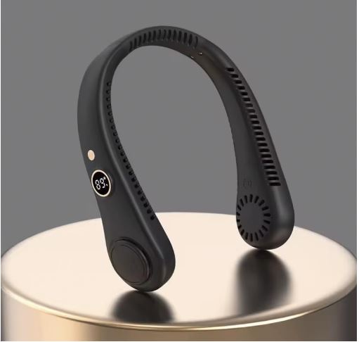 Portable Bladeless Neck Fan – 5-Speed, USB Rechargeable, 360° Cooling