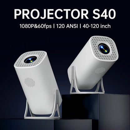 جهاز عرض صغير HONGTOP S40 يعمل بنظام Android 11 - يدعم 4K و1080P، وشبكة WiFi 2.4G/5G، وBT5.0، وجهاز عرض سينمائي منزلي محمول
