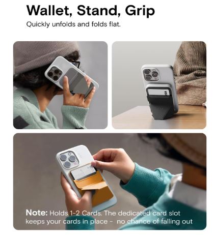 Magnetic Leather Card Holder & Stand – Foldable MagSafe Wallet for iPhone 12-16