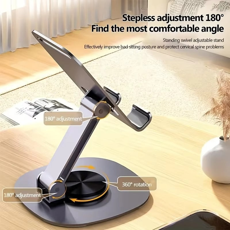 Adjustable Height Metal Phone Desk Stand — Foldable, Stable & Anti-Slip Mobile Holder for Tablets | Perfect for Dorms & Living Rooms
