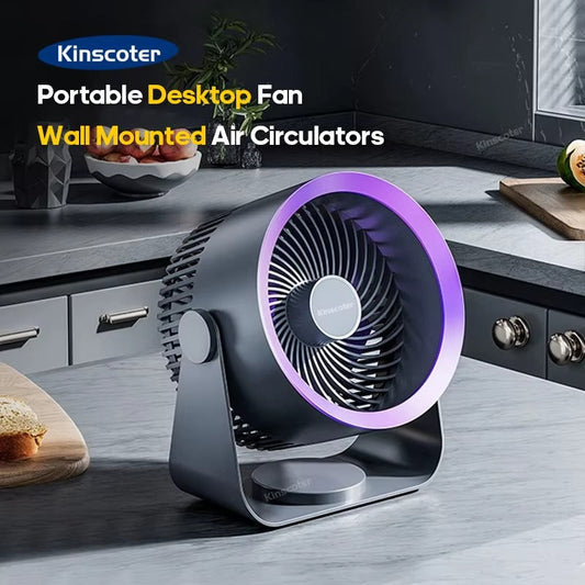 KINSCOTER Multifunctional Electric Fan Circulator – Wireless, Portable, Quiet Home Ventilator, Desktop & Wall Mountable, Ceiling Fan, Air Cooler for Home and Office