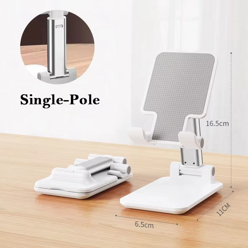 Foldable Mobile Phone Stand — Adjustable Angle & Height | Silicone Pad Desktop Holder for Tablet, iPad & Smartphones | Portable & Sturdy