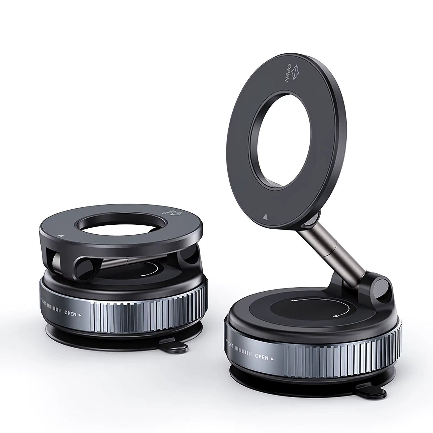 Car Mount Electric Vacuum Magnetic Holder — Foldable Strong Suction Phone Stand for Mobiles | Perfect for Live Streaming