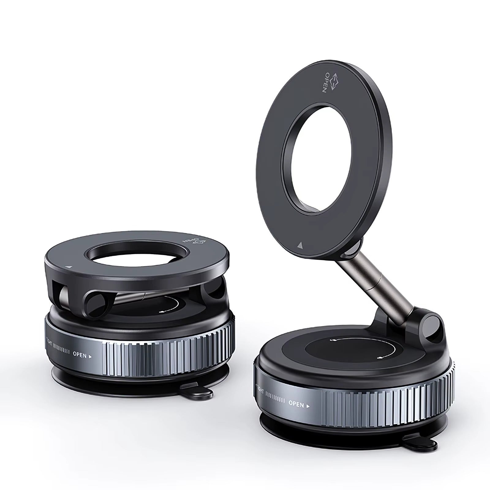 Car Mount Electric Vacuum Magnetic Holder — Foldable Strong Suction Phone Stand for Mobiles | Perfect for Live Streaming