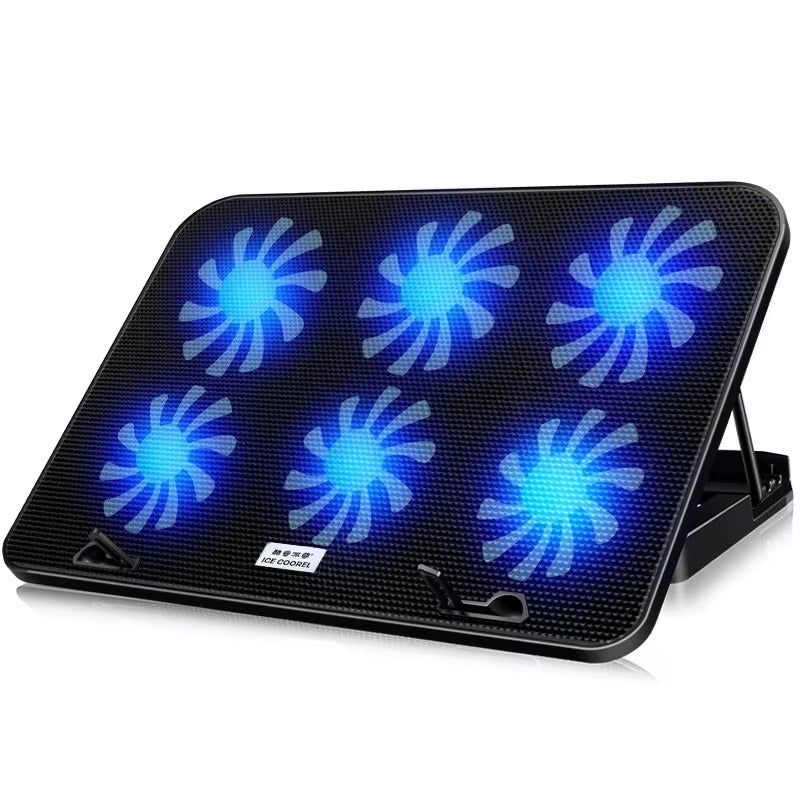 COOLCOLD A9 RGB Gaming Laptop Cooler — 6 Fan Notebook Cooling Pad with LED Lights & 2 USB Ports | Stand for 13-18 Inch Laptops & MacBooks