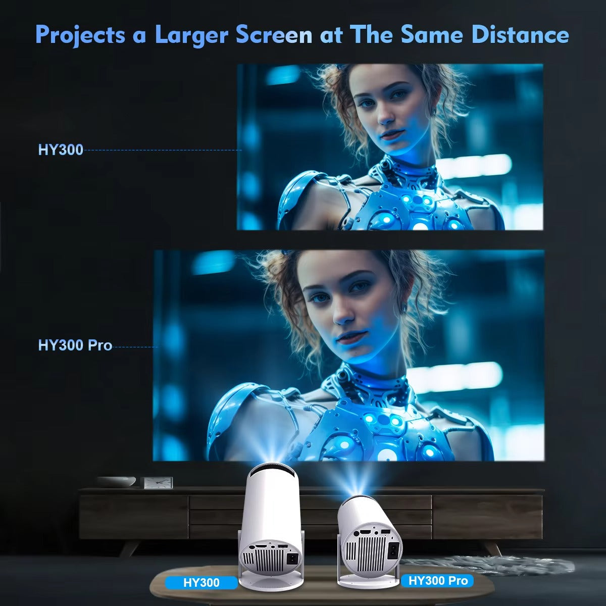 جهاز عرض Magcubic HY300 PRO 4K - 1080 بكسل، أندرويد 11، واي فاي مزدوج 6، 260 ANSI، BT5.0 - سينما منزلية وخارجية