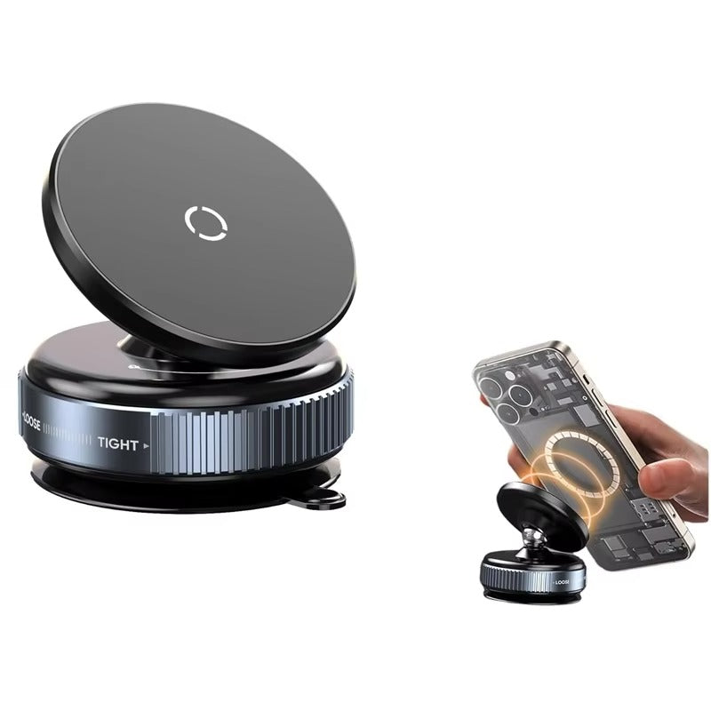Vacuum Magnetic Car Phone Holder — Universal Suction Cup Stand for iPhone Pro Max & Samsung | Mirror, Gym, Bath & Shower Mount