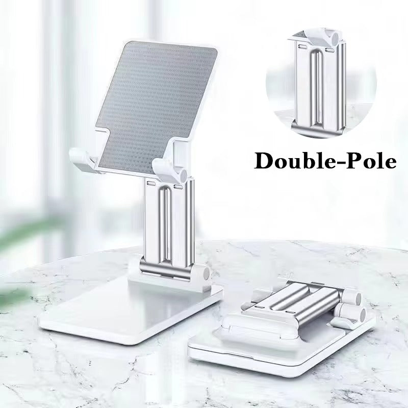 Foldable Mobile Phone Stand — Adjustable Angle & Height | Silicone Pad Desktop Holder for Tablet, iPad & Smartphones | Portable & Sturdy