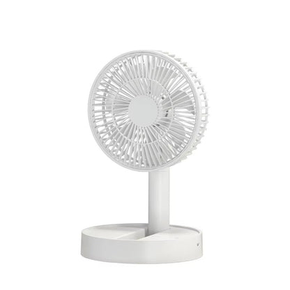 Portable Foldable USB Fan – 4-Speed Rechargeable Table Fan with Timer