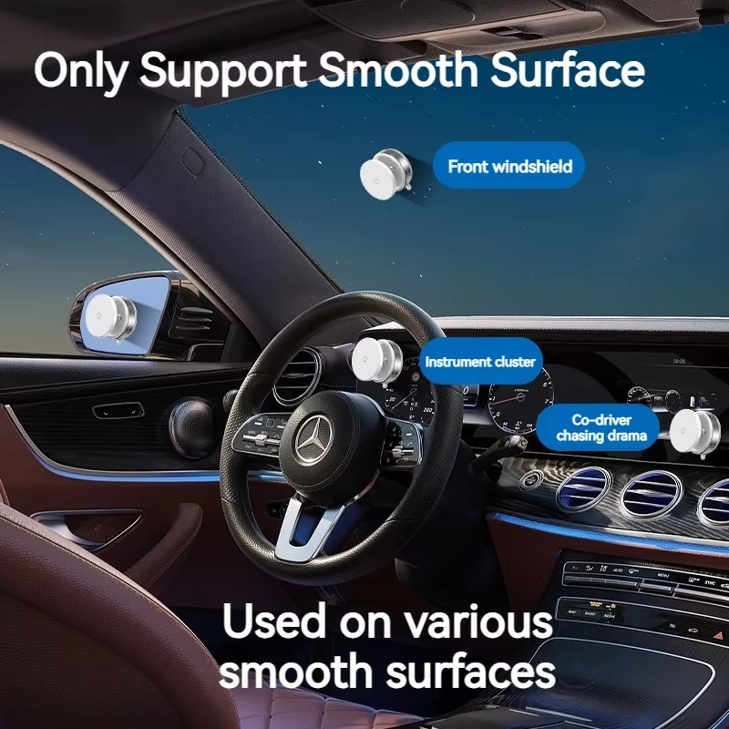 Vacuum Magnetic Car Phone Holder — Universal Suction Cup Stand for iPhone Pro Max & Samsung | Mirror, Gym, Bath & Shower Mount