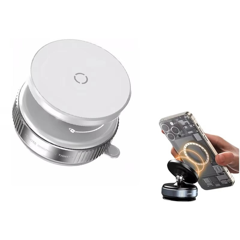 Vacuum Magnetic Car Phone Holder — Universal Suction Cup Stand for iPhone Pro Max & Samsung | Mirror, Gym, Bath & Shower Mount