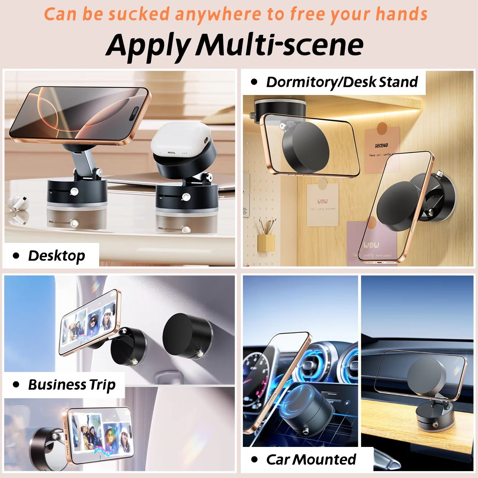 Magnetic Foldable Phone Holder – Double-Sided Grip & Retractable Design