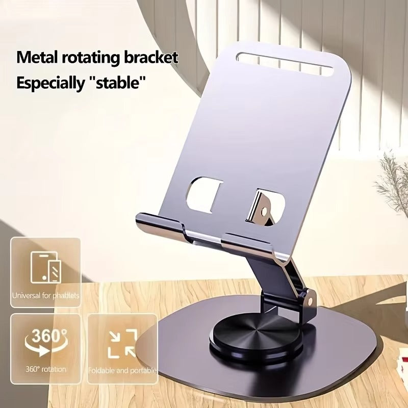 Adjustable Height Metal Phone Desk Stand — Foldable, Stable & Anti-Slip Mobile Holder for Tablets | Perfect for Dorms & Living Rooms