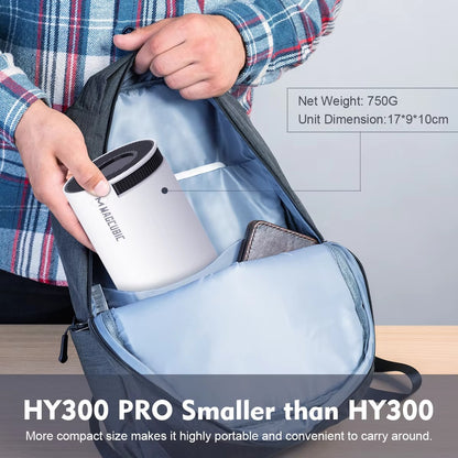جهاز عرض Magcubic HY300 PRO 4K - 1080 بكسل، أندرويد 11، واي فاي مزدوج 6، 260 ANSI، BT5.0 - سينما منزلية وخارجية