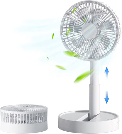 Portable Foldable USB Fan – 4-Speed Rechargeable Table Fan with Timer