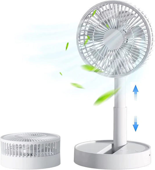 Portable Foldable USB Fan – 4-Speed Rechargeable Table Fan with Timer