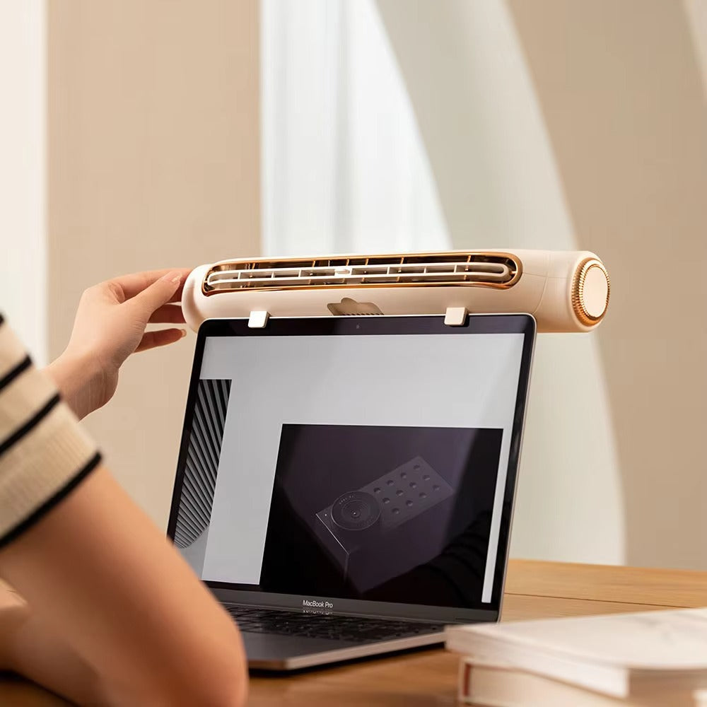 Bladeless Hanging Bed Fan — 4-Speed Portable Mini Air Conditioner Fan for Home, Office, and Desk Use
