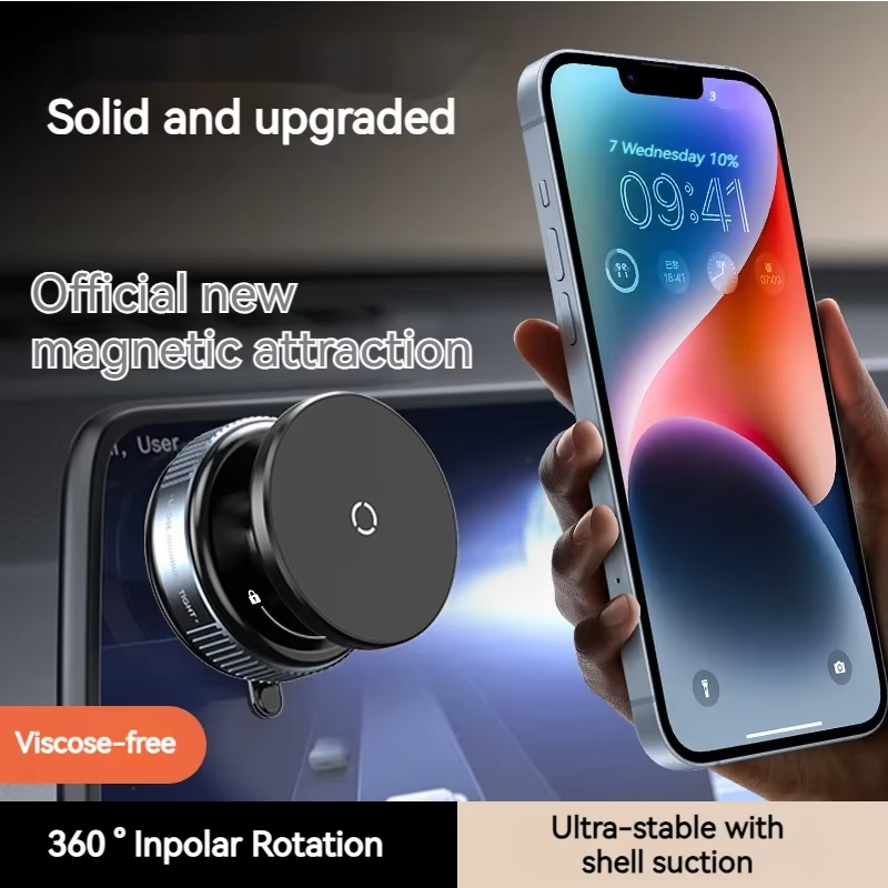 Vacuum Magnetic Car Phone Holder — Universal Suction Cup Stand for iPhone Pro Max & Samsung | Mirror, Gym, Bath & Shower Mount