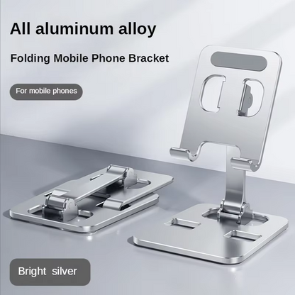 Foldable Aluminum Phone Stand – Adjustable & Sturdy for Desk