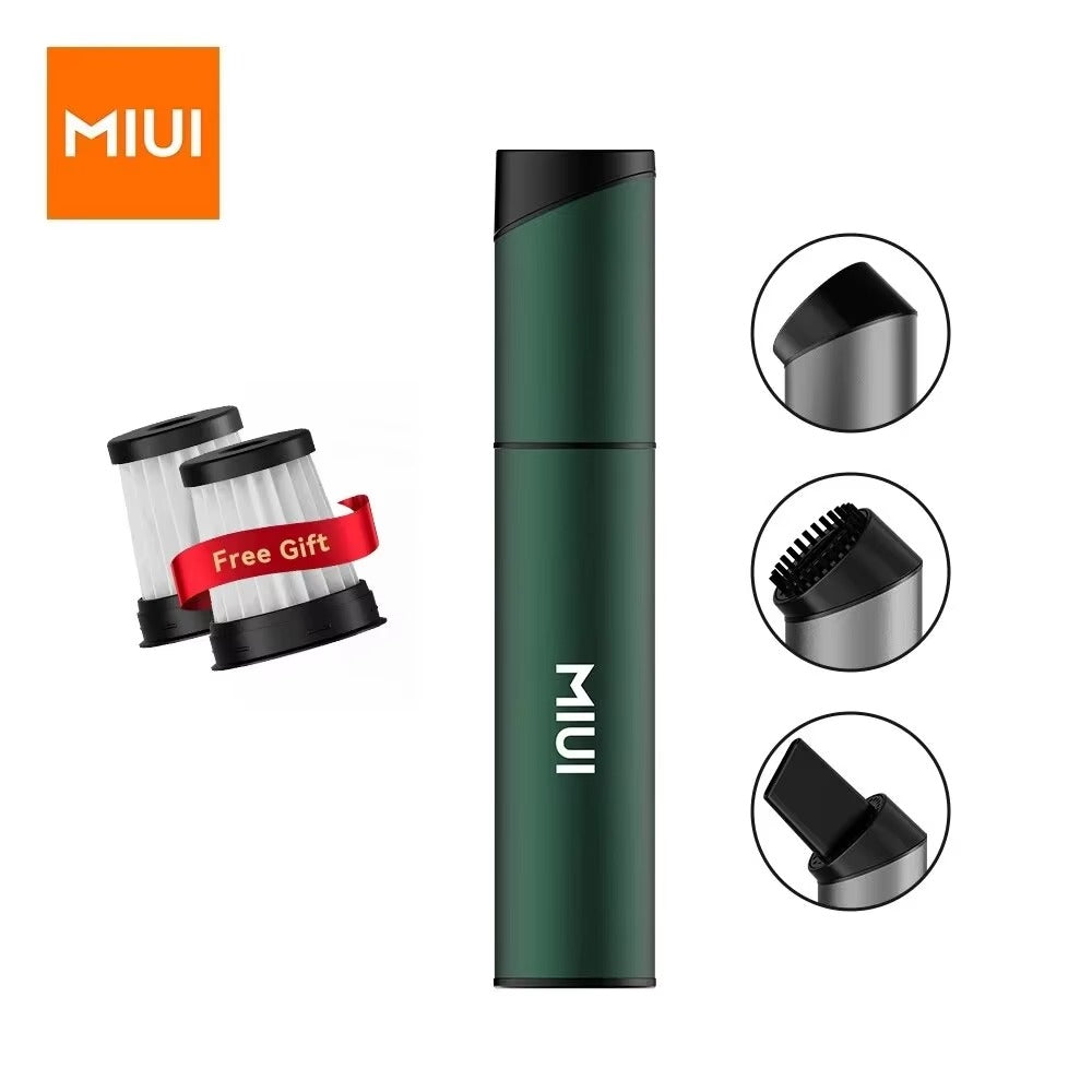 مكنسة كهربائية محمولة صغيرة من MIUI - مكنسة كهربائية لاسلكية محمولة بثلاثة رؤوس شفط، قابلة لإعادة الشحن عبر USB لسطح المكتب ولوحة المفاتيح والسيارة