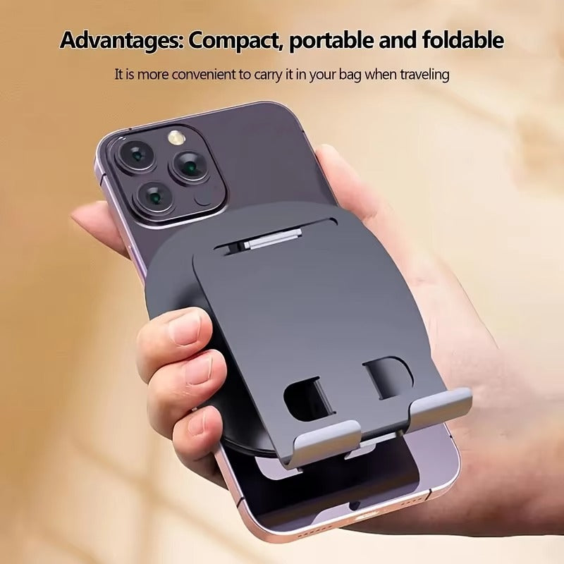 Adjustable Height Metal Phone Desk Stand — Foldable, Stable & Anti-Slip Mobile Holder for Tablets | Perfect for Dorms & Living Rooms