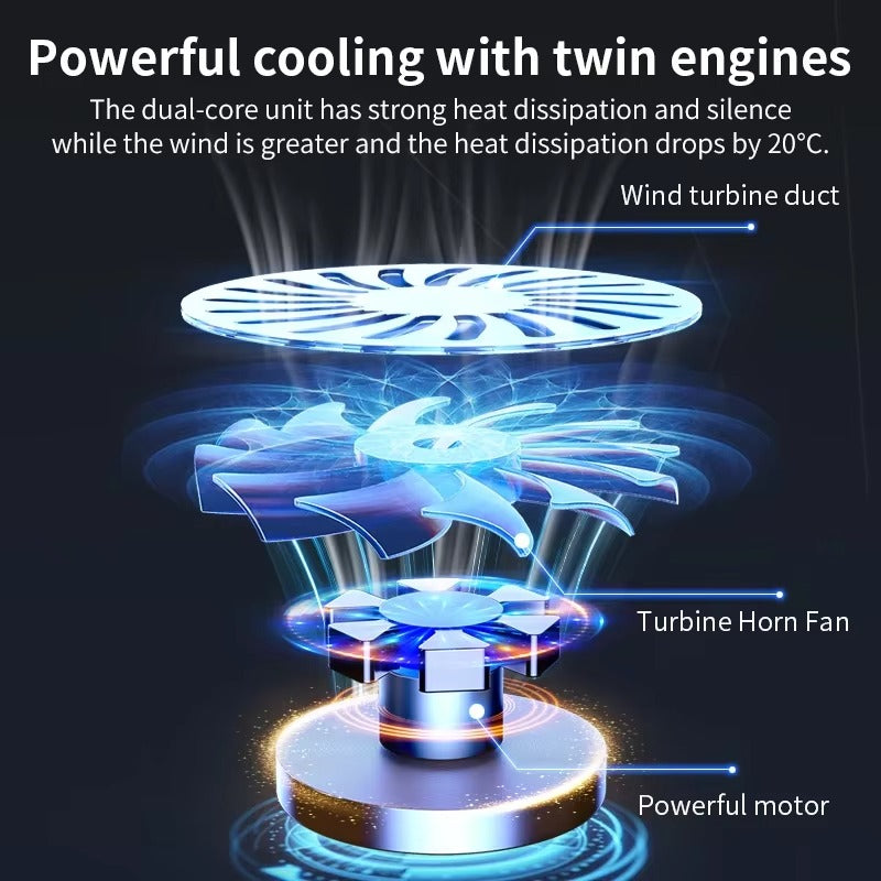 Q100 17-Inch Gaming Laptop Cooler — LED Screen Cooling Pad with 2600RPM Fan & Dual USB Ports | Adjustable Notebook Stand for Laptops