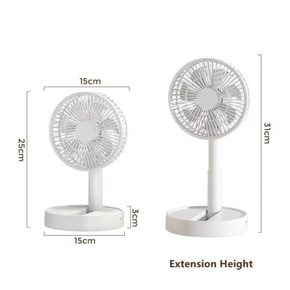 Portable Foldable USB Fan – 4-Speed Rechargeable Table Fan with Timer