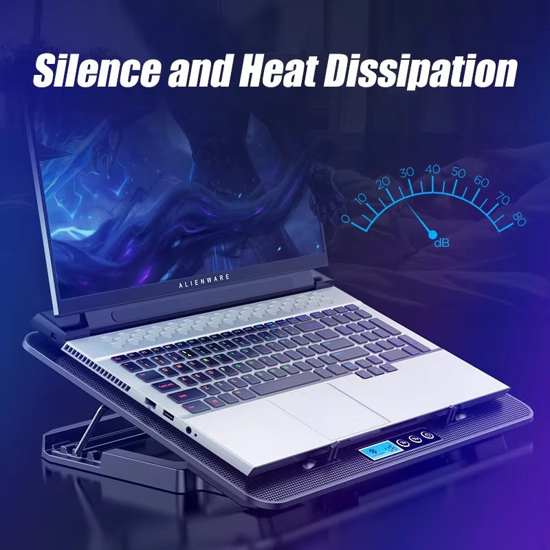 COOLCOLD A9 RGB Gaming Laptop Cooler — 6 Fan Notebook Cooling Pad with LED Lights & 2 USB Ports | Stand for 13-18 Inch Laptops & MacBooks