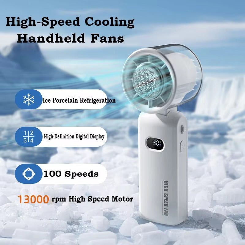 Xiaomi 100-Speed Mini Handheld Fan – Rechargeable Portable Fan with Ice Cooling, Smart Display, Ultra Quiet Design for Travel & Outdoor Use