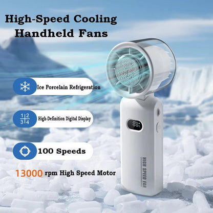 Xiaomi 100-Speed Mini Handheld Fan – Rechargeable Portable Fan with Ice Cooling, Smart Display, Ultra Quiet Design for Travel & Outdoor Use