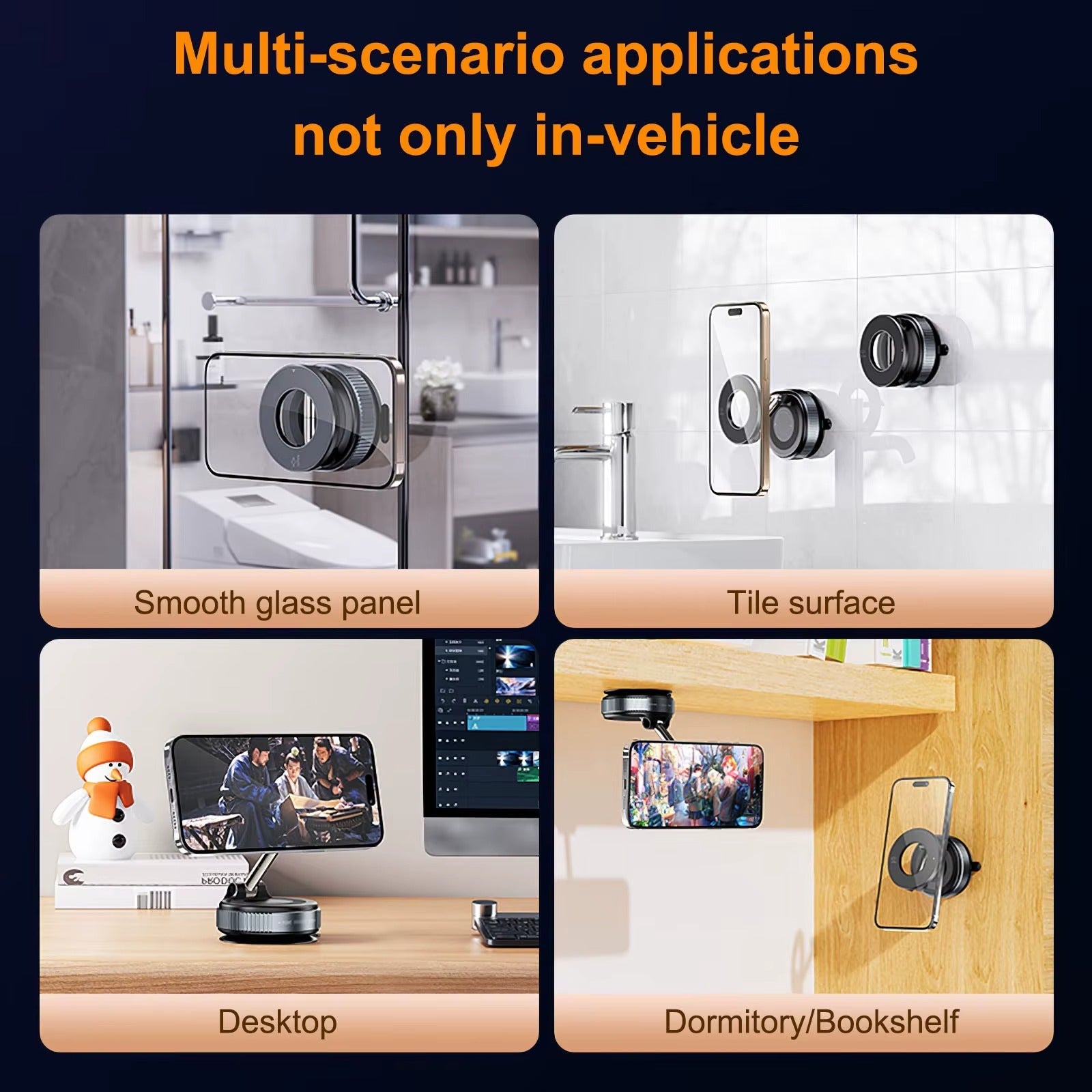 Car Mount Electric Vacuum Magnetic Holder — Foldable Strong Suction Phone Stand for Mobiles | Perfect for Live Streaming