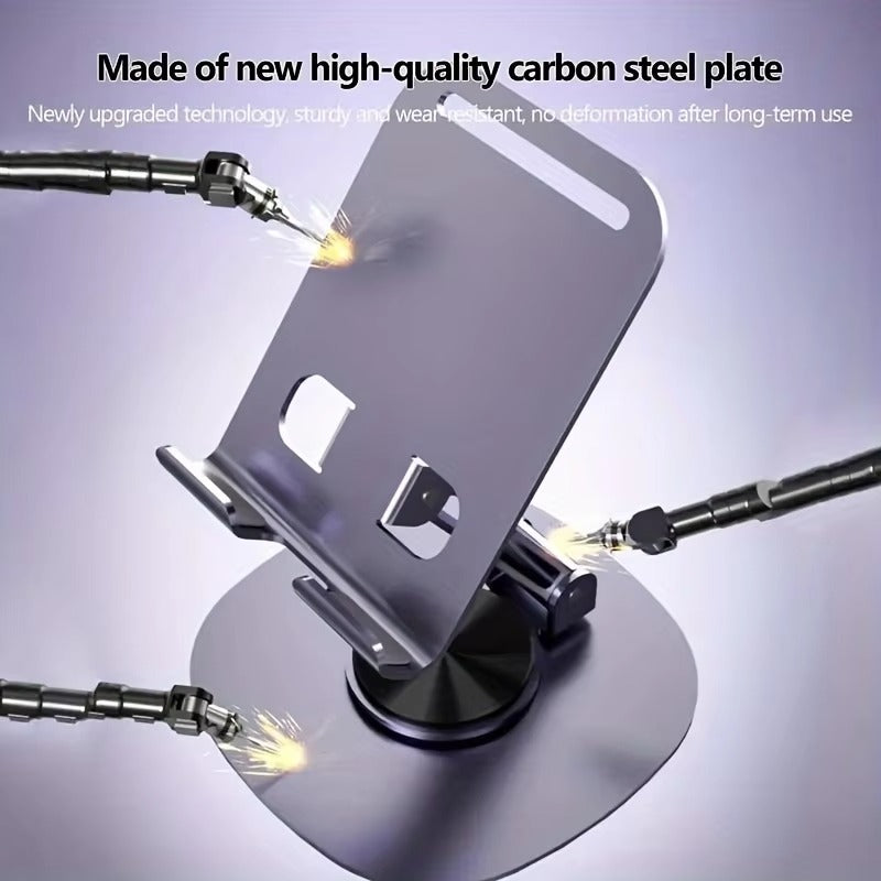 Adjustable Height Metal Phone Desk Stand — Foldable, Stable & Anti-Slip Mobile Holder for Tablets | Perfect for Dorms & Living Rooms