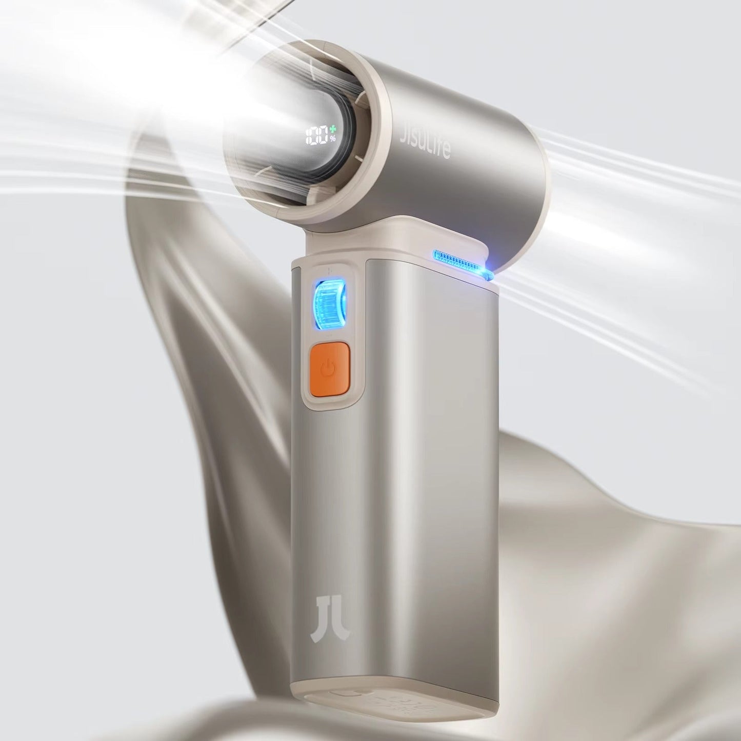 JISULIFE Turbo Handheld Fan – 100 Speeds, 9000mAh Battery & LED Display