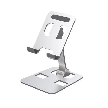 Foldable Aluminum Phone Stand – Adjustable & Sturdy for Desk