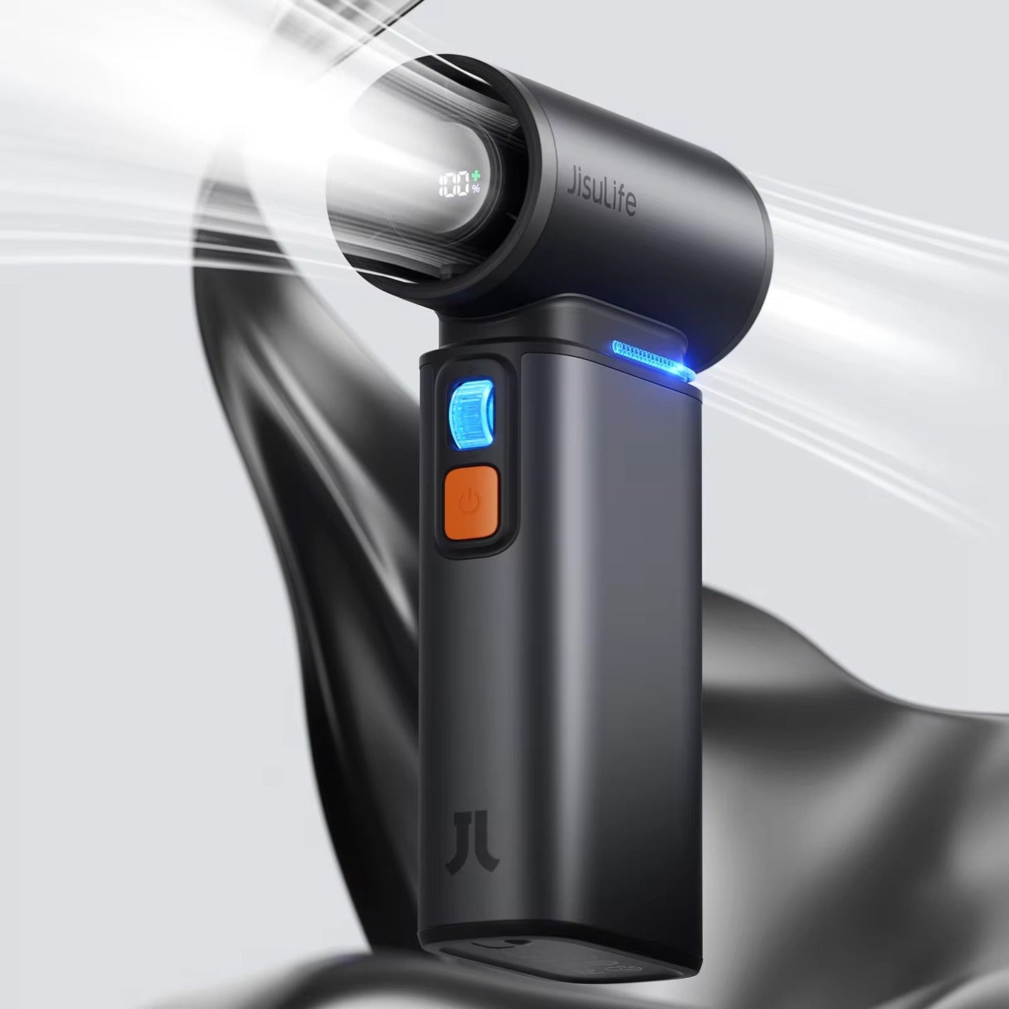 JISULIFE Turbo Handheld Fan – 100 Speeds, 9000mAh Battery & LED Display